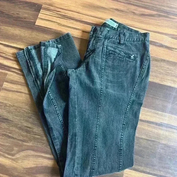 Vintage Express wider leg black washed jeans zipper both inner legs size 6 - Picture 7 of 9